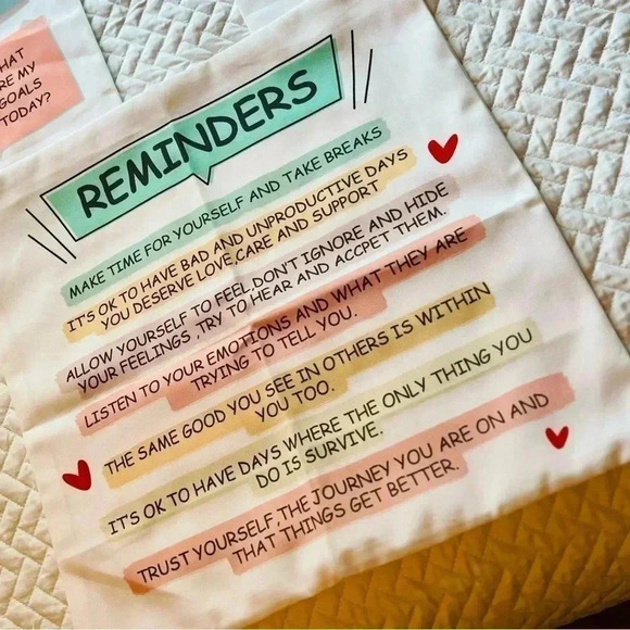 Throw Pillow Cover Set Positive Affirmations NWOT: Set of 3 Covers 18”x 18” - Picture 3 of 5